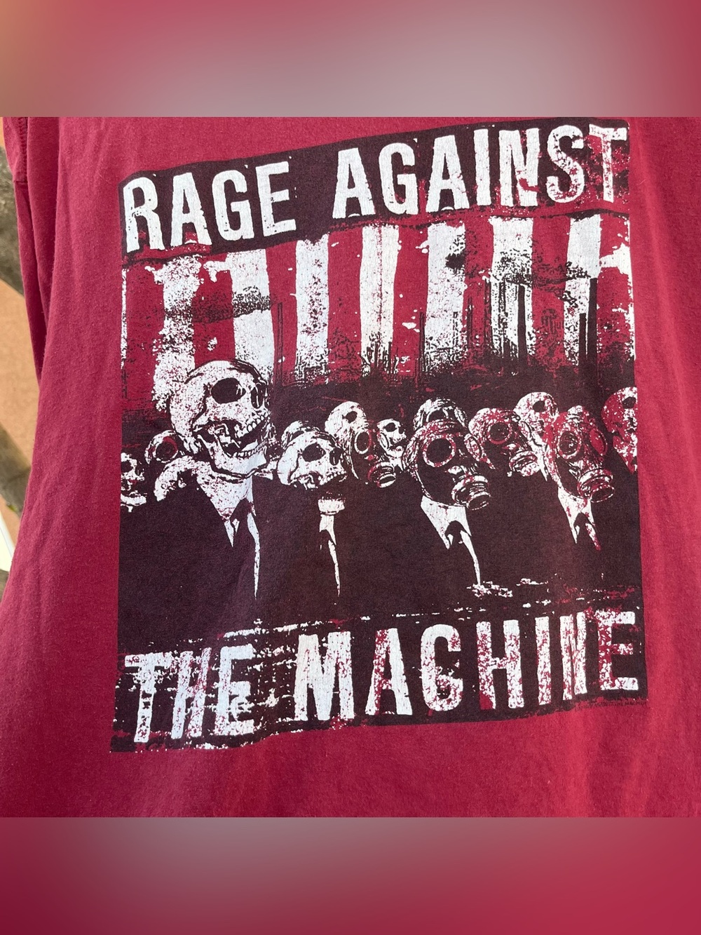 Rage Against the Machine Suited Skeletons Graphic Red Band T-Shirt - Picture 4 of 9